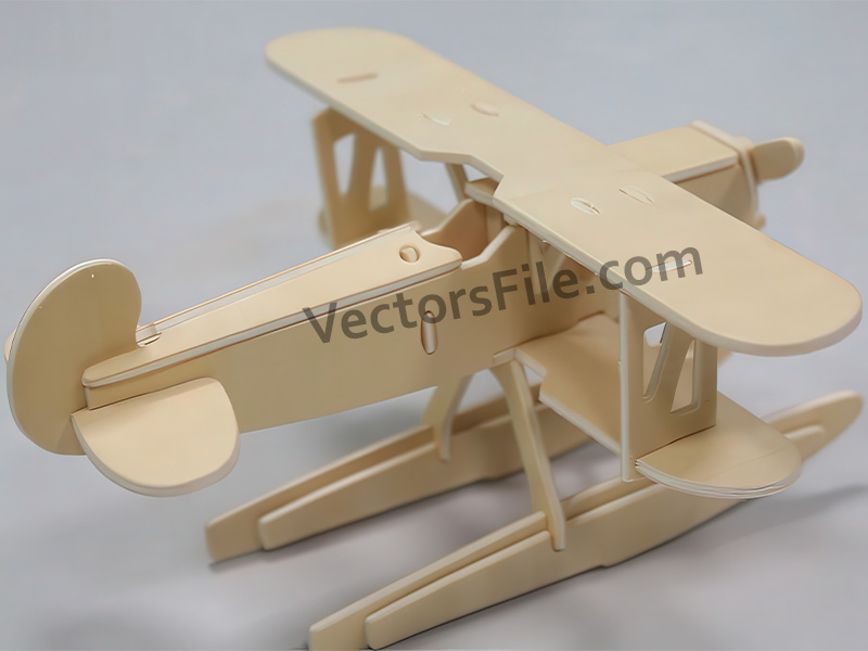 Laser Cut Heinkel He 51 Aircraft 3D Wooden Puzzle Airplane Toy Model Kit