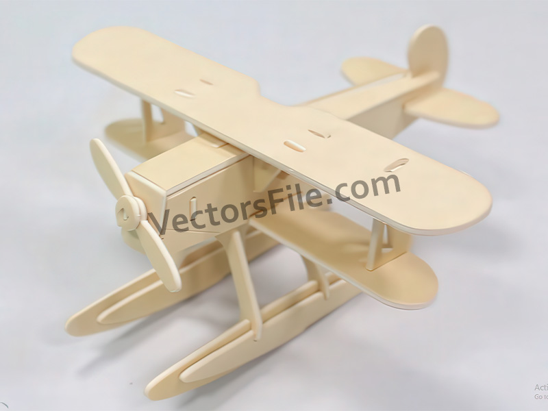 Laser Cut Heinkel He 51 Aircraft 3D Wooden Puzzle Airplane Toy Model Kit