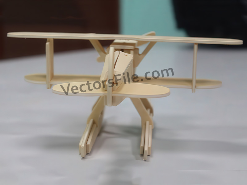 Laser Cut Heinkel He 51 Aircraft 3D Wooden Puzzle Airplane Toy Model Kit
