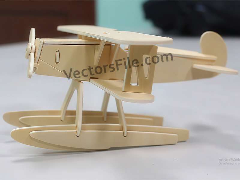 Laser Cut Heinkel He 51 Aircraft 3D Wooden Puzzle Airplane Toy Model Kit