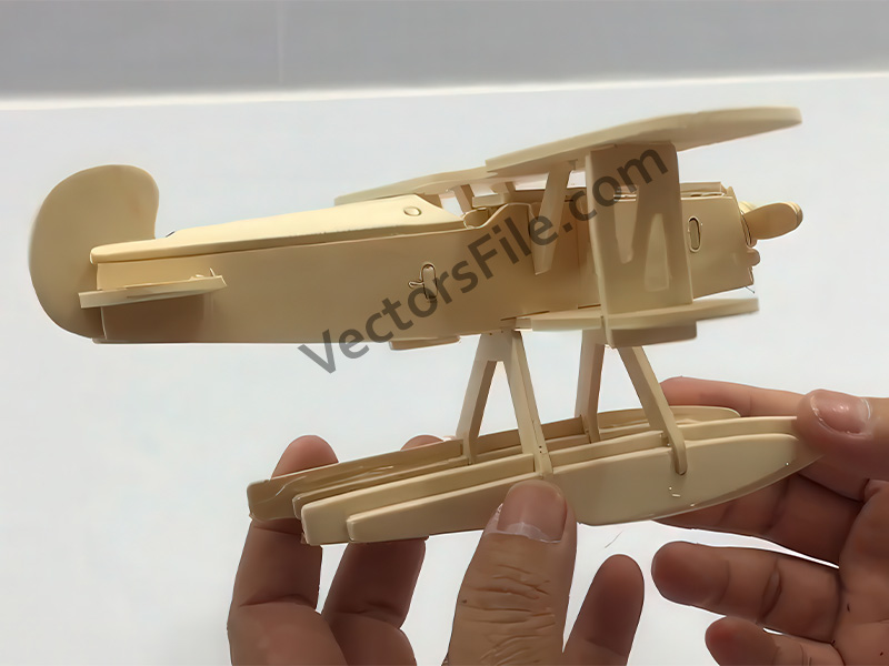 Laser Cut Heinkel He 51 Aircraft 3D Wooden Puzzle Airplane Toy Model Kit