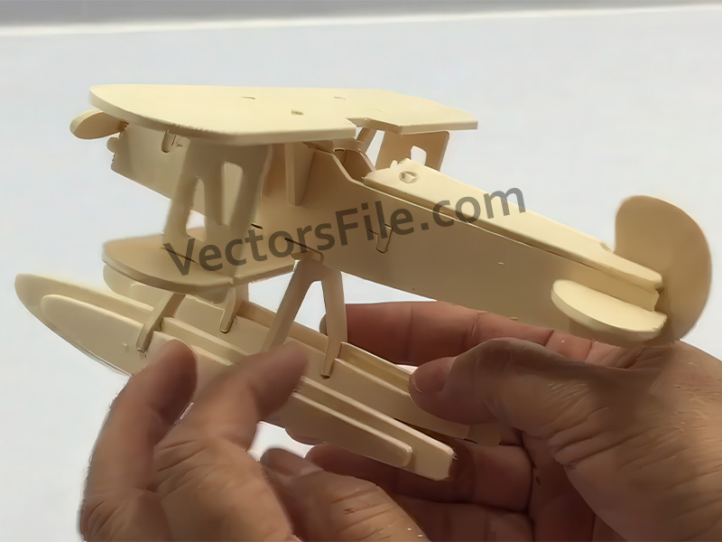 Laser Cut Heinkel He 51 Aircraft 3D Wooden Puzzle Airplane Toy Model Kit