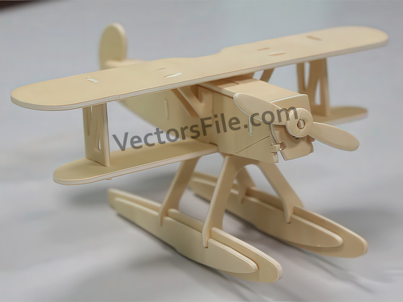 Laser Cut Heinkel He 51 Aircraft 3D Wooden Puzzle Airplane Toy Model Kit