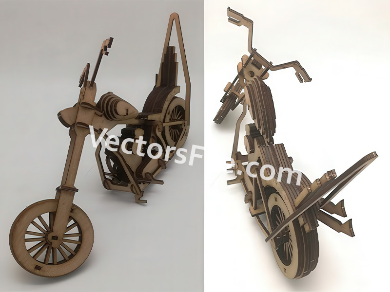 Laser Cut Harley Davidson Easy Rider Captain America Chopper 3D Puzzle Bike Model