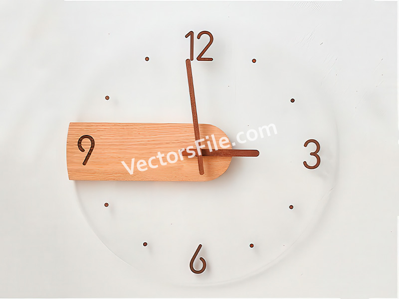 Laser Cut Acrylic with MDF Round Wall Clock Design Template