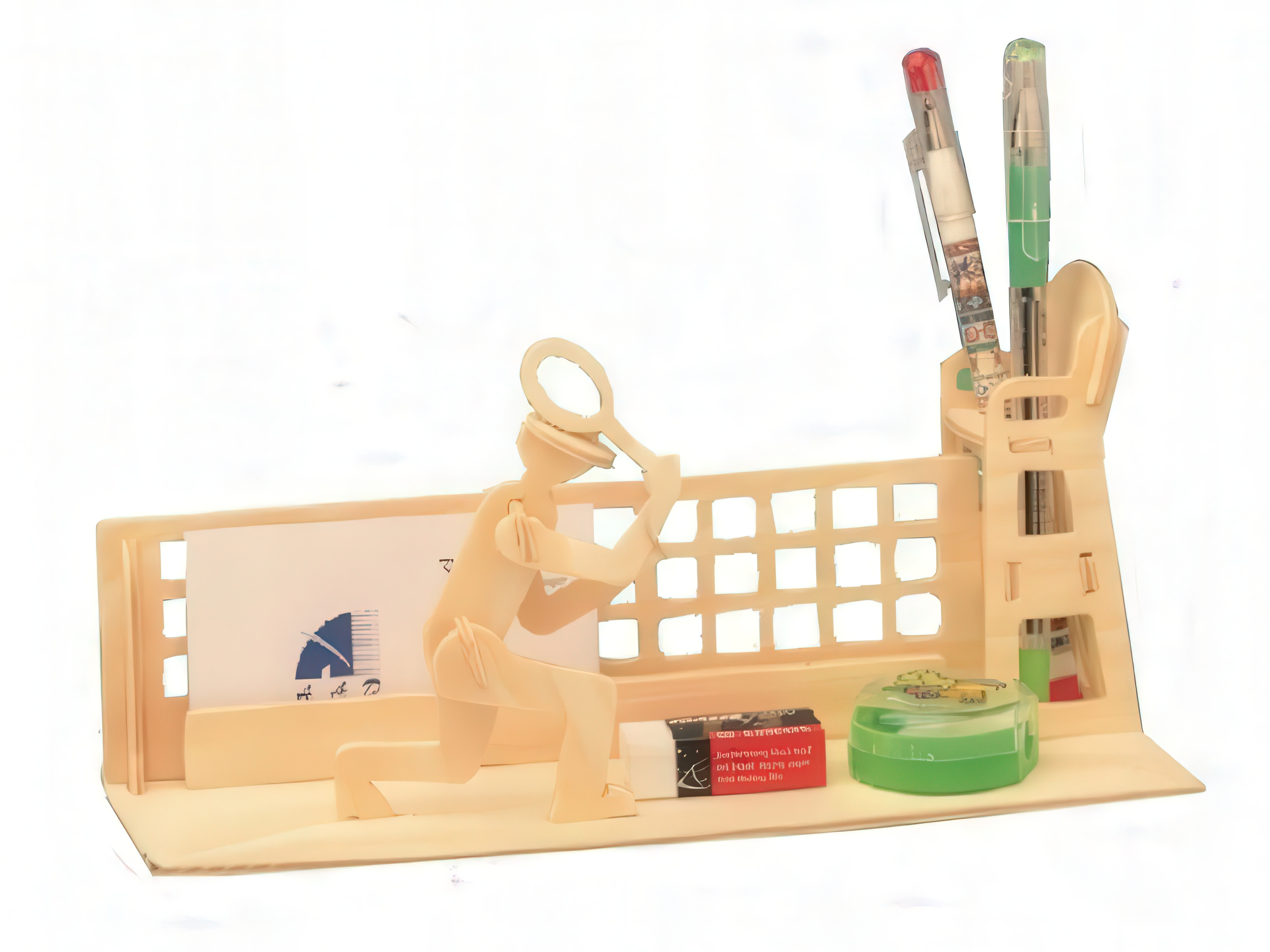 Laser Cut Pen and Pencil Holder Desk Organizer Tennis Table Stand