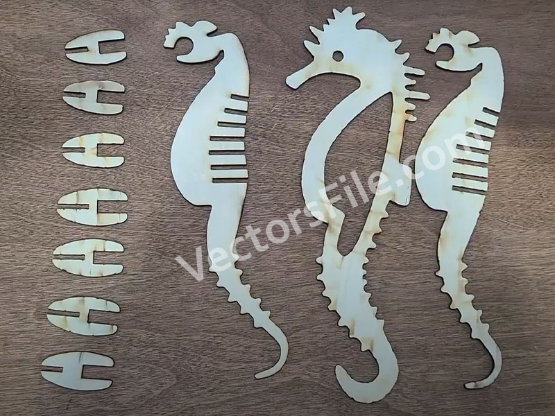 Laser Cut Wooden Craft Seahorse 3D Animal Puzzle Model Kit