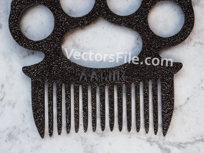 Laser Cut Knuckles Comb Acrylic Beard Comb Template