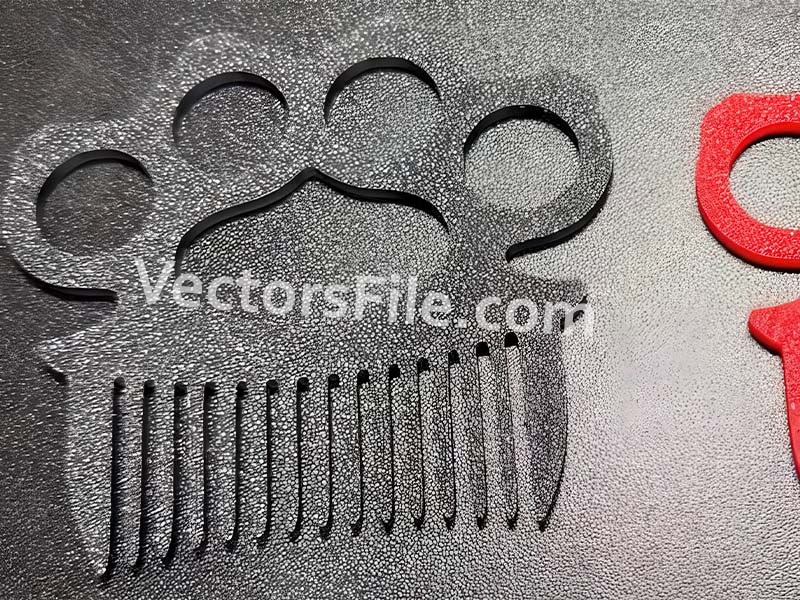 Laser Cut Knuckles Comb Acrylic Beard Comb Template