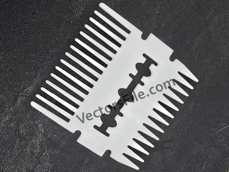 Laser Cut Razor Blade Dual Sided Wooden Comb Template