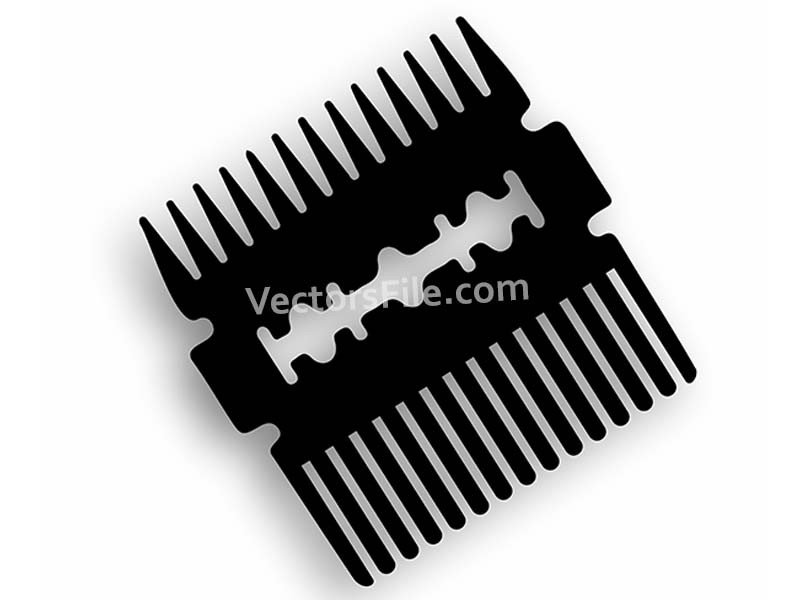 Laser Cut Razor Blade Dual Sided Wooden Comb Template