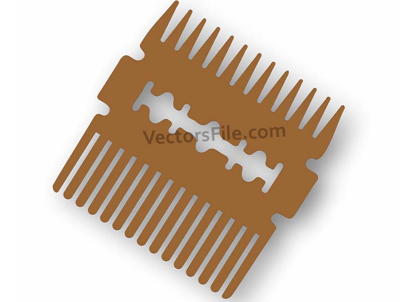 Laser Cut Razor Blade Dual Sided Wooden Comb Template