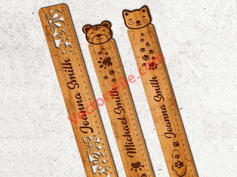 Laser Cut Personalized Ruler 3D Design Templates