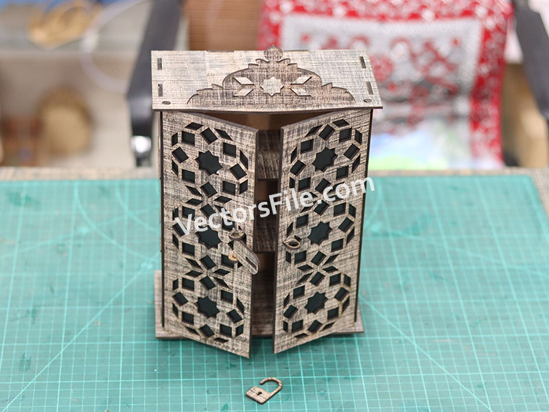 Laser Cut Almirah Makeup Organizer Shelf Jewelry Storage Box Template