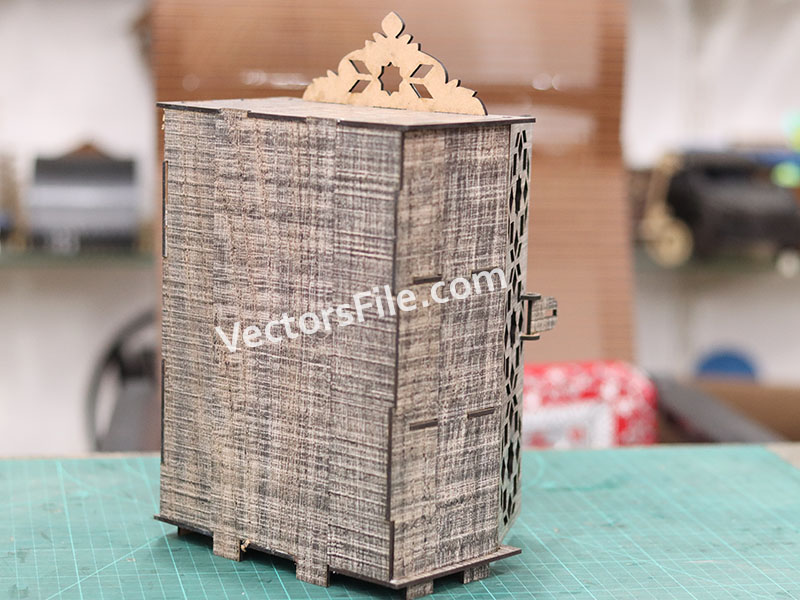 Laser Cut Almirah Makeup Organizer Shelf Jewelry Storage Box Template
