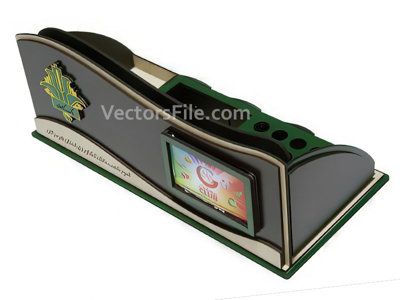Laser Cut Office Stationery Desk Organizer with Notepad and Pen Holder