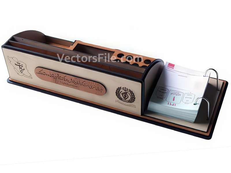 Laser Cut Office Stationery Desk Organizer with Notepad and Pen Holder