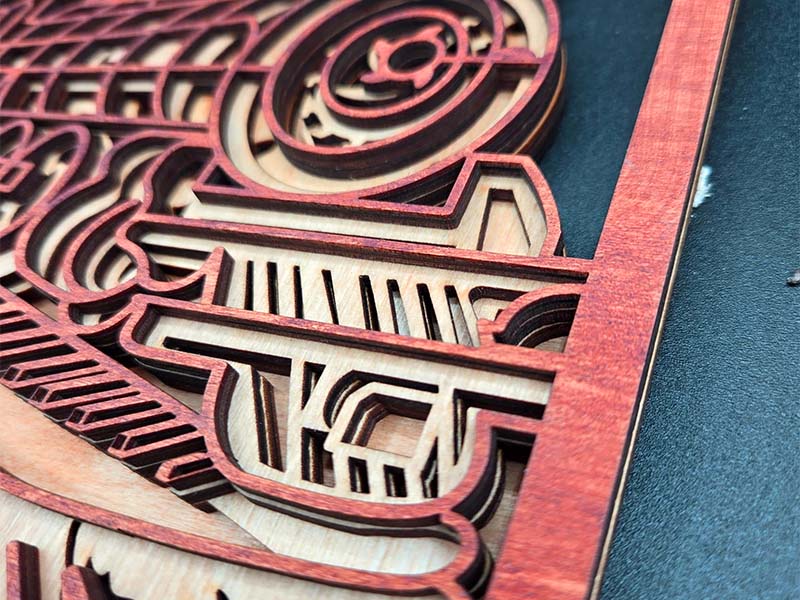 Laser Cut Multilayer Train Wall Frame Design Room Wall Art Decor Idea