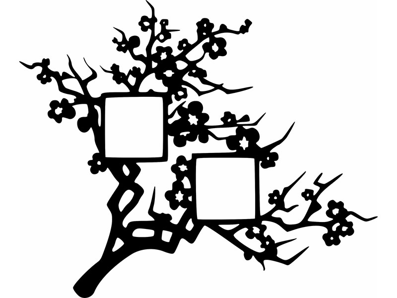 Laser Cut Tree Shape Wall Photo Frame Design