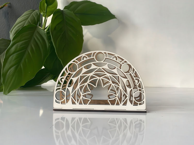 Laser Cut Napkin Holder Table Top Organizer Stand