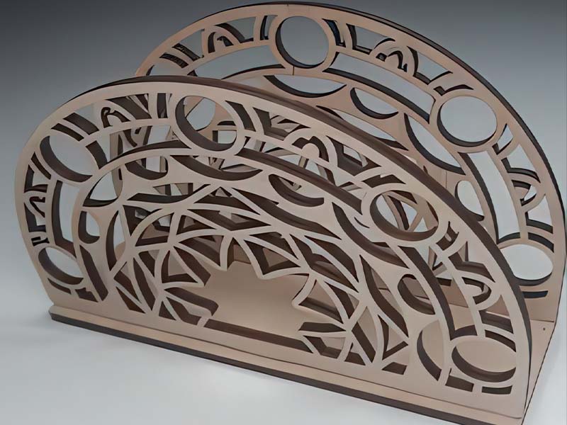 Laser Cut Napkin Holder Table Top Organizer Stand