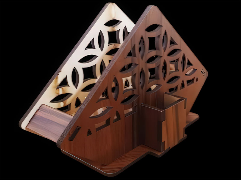 Laser Cut Tissue Paper with Toothpick Holder Napkin Stand for Dining Table