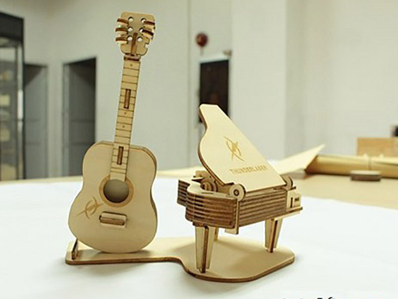 Guitar and Piano 3D Puzzle Music Ornaments Laser Cutting File