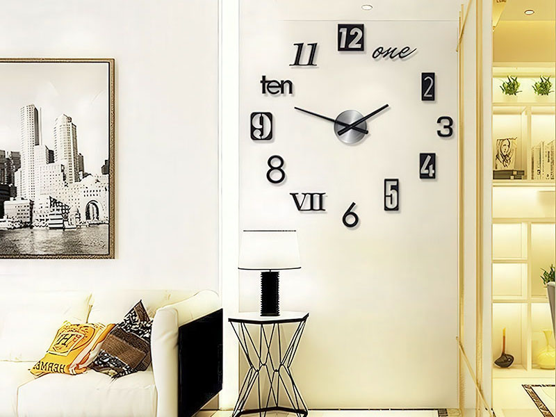 Laser Cut Large 3D Digit Number Wooden Wall Clock Template
