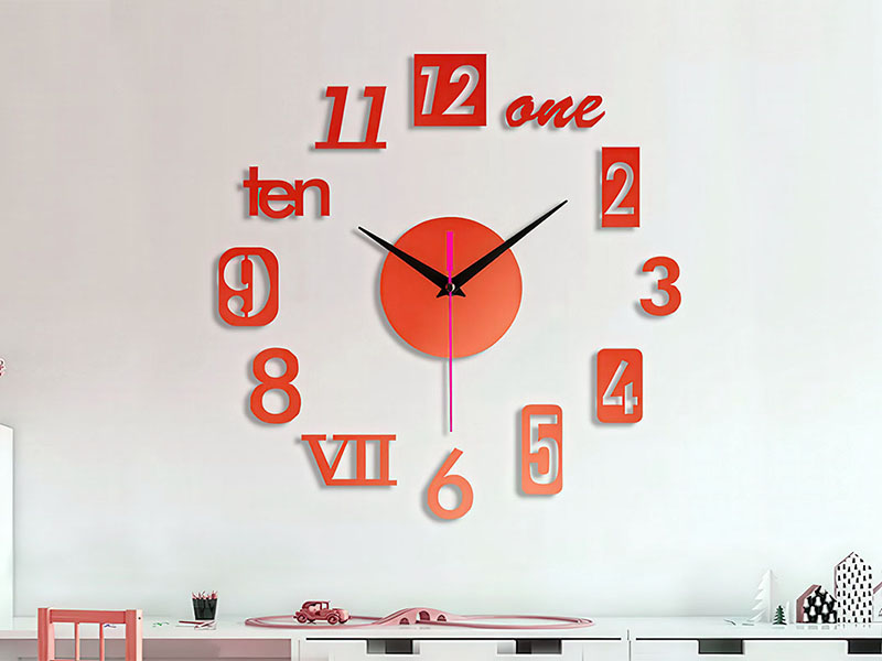 Laser Cut Large 3D Digit Number Wooden Wall Clock Template