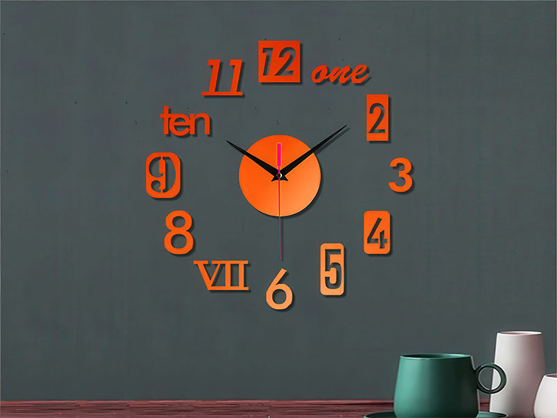 Laser Cut Large 3D Digit Number Wooden Wall Clock Template