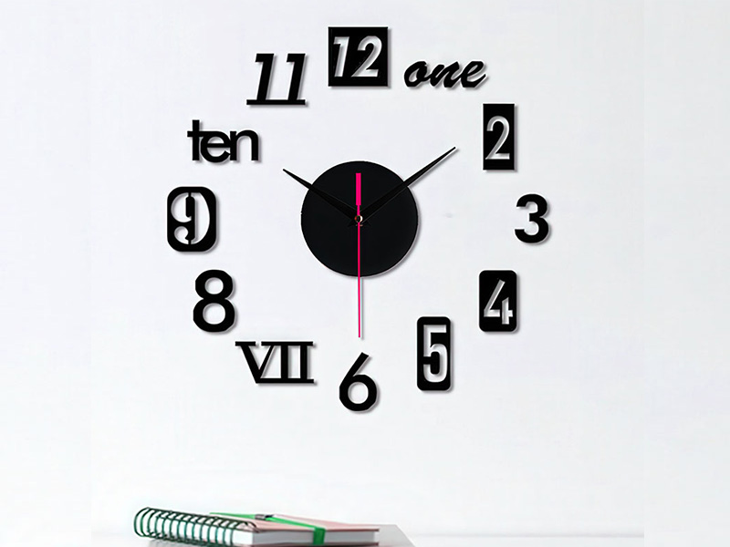 Laser Cut Large 3D Digit Number Wooden Wall Clock Template