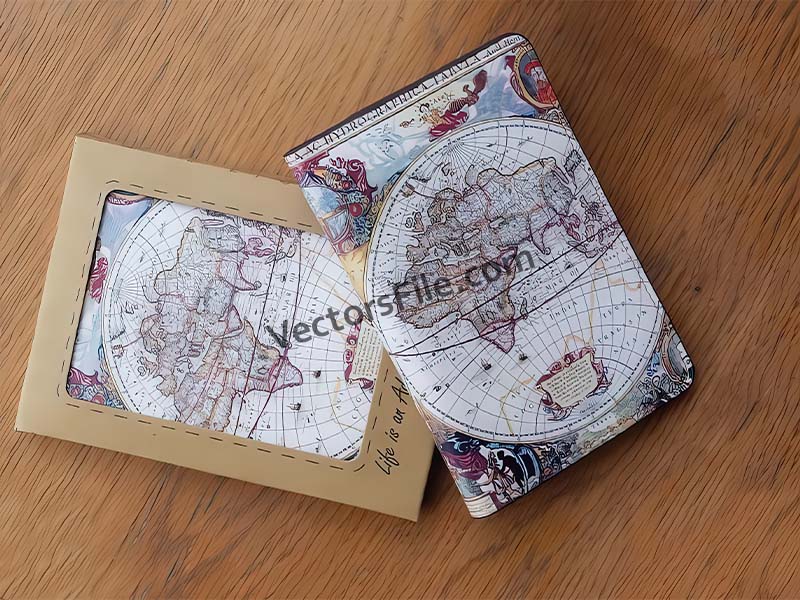 Laser Cut Leather Wallet for Passport and Credit Card Holder Pouch