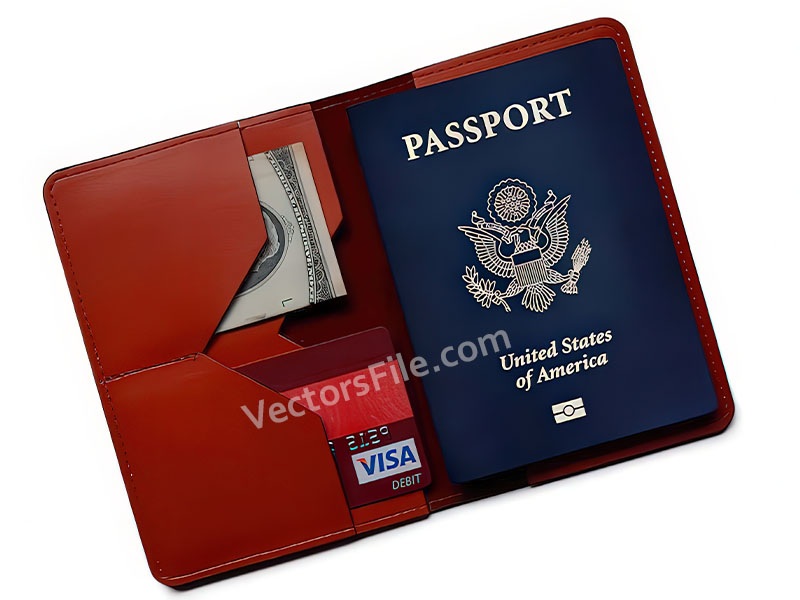 Laser Cut Leather Wallet for Passport and Credit Card Holder Pouch