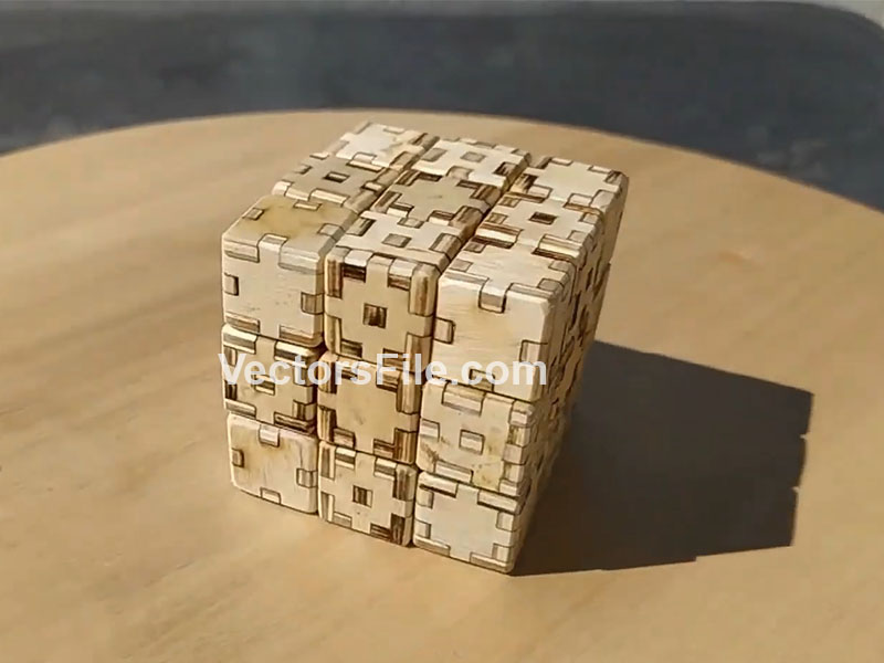 Laser Cut Rubik Cube Game 3×3 Wooden 3D Puzzle Model Kit