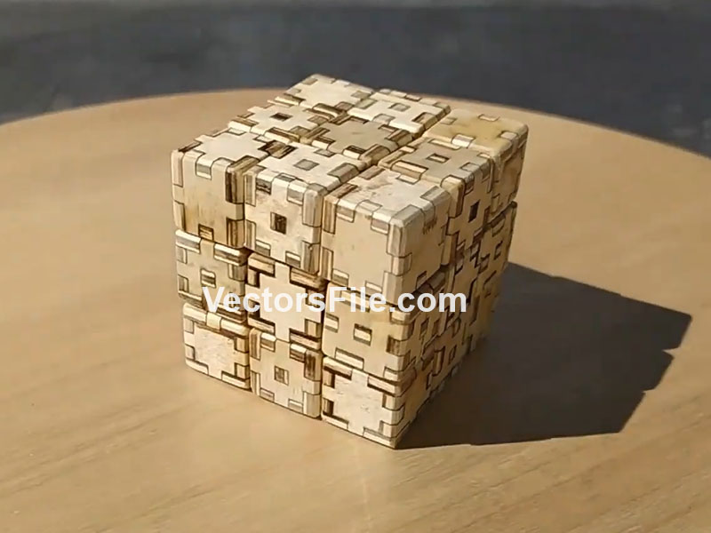 Laser Cut Rubik Cube Game 3×3 Wooden 3D Puzzle Model Kit