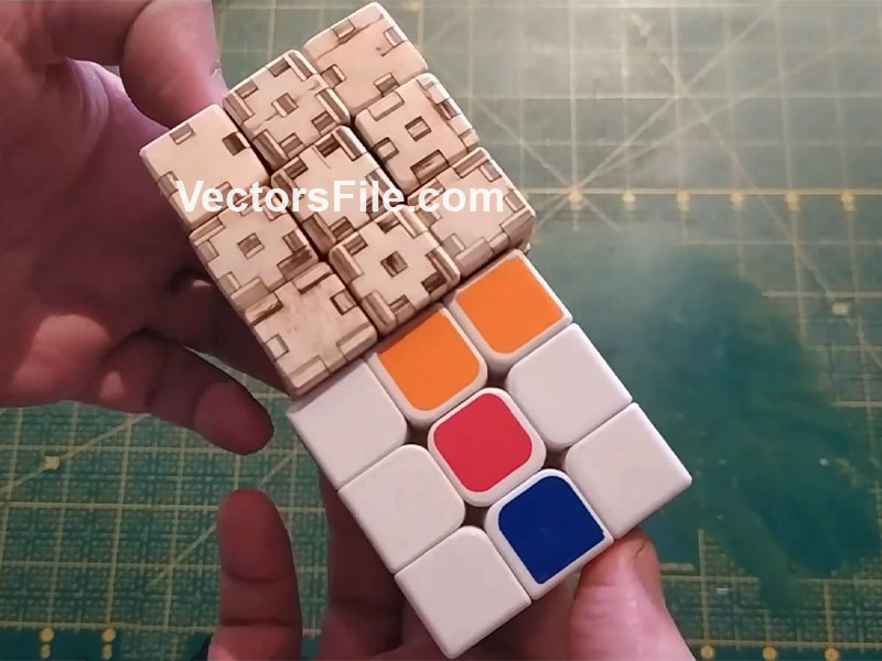 Laser Cut Rubik Cube Game 3×3 Wooden 3D Puzzle Model Kit