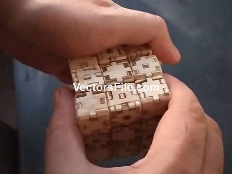 Laser Cut Rubik Cube Game 3×3 Wooden 3D Puzzle Model Kit