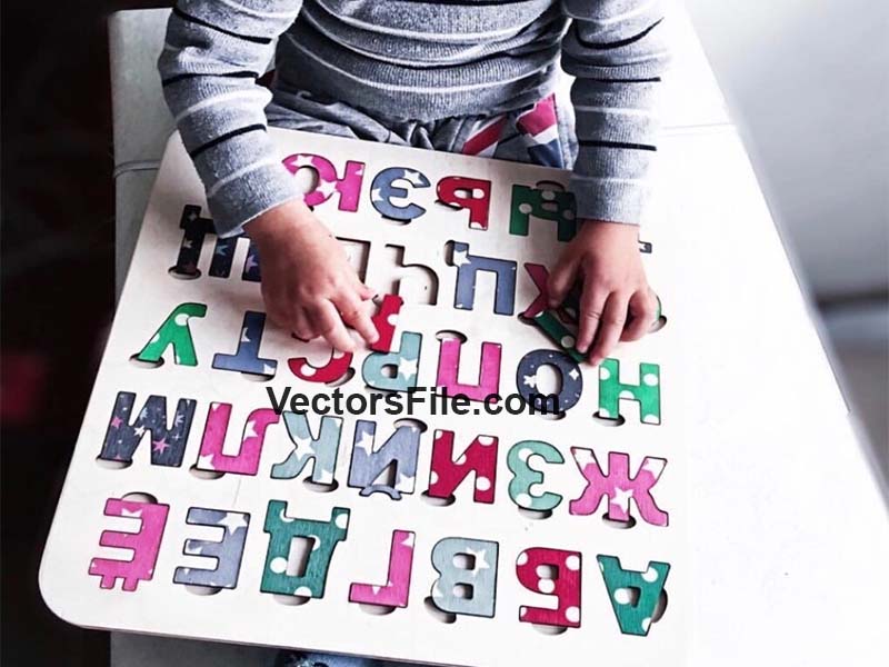 Laser Cut Russian Alphabet Letters Educational Board Template