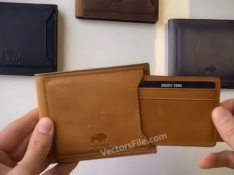 Laser Cut Folding Leather Wallet Template for Men