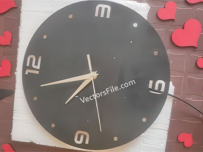 Laser Cut Chand Hub Heart Shape Wall Clock Wall Decoration Idea