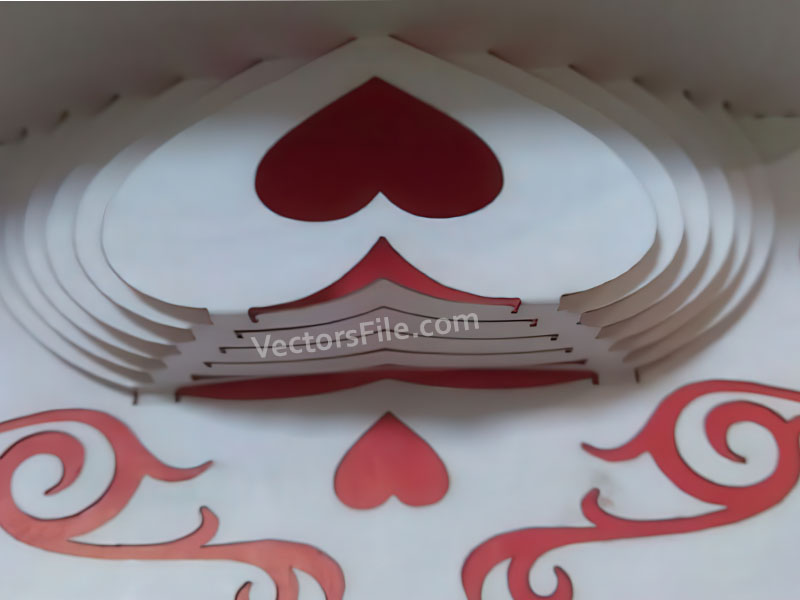 Laser Cut Paper Craft 3D Heart Pop Up Invitation Card for Special Occasion