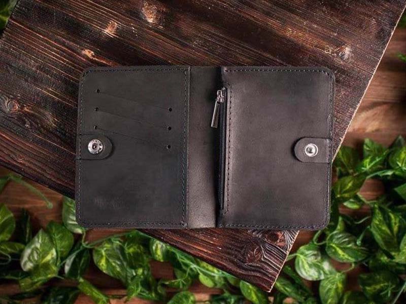Laser Cut Universal Leather Wallet with Card Holder Pockets for Men Gift