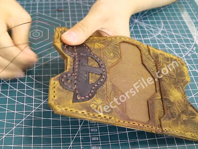 Laser Cut Leather Wallet Card Holder Pouch Pattern