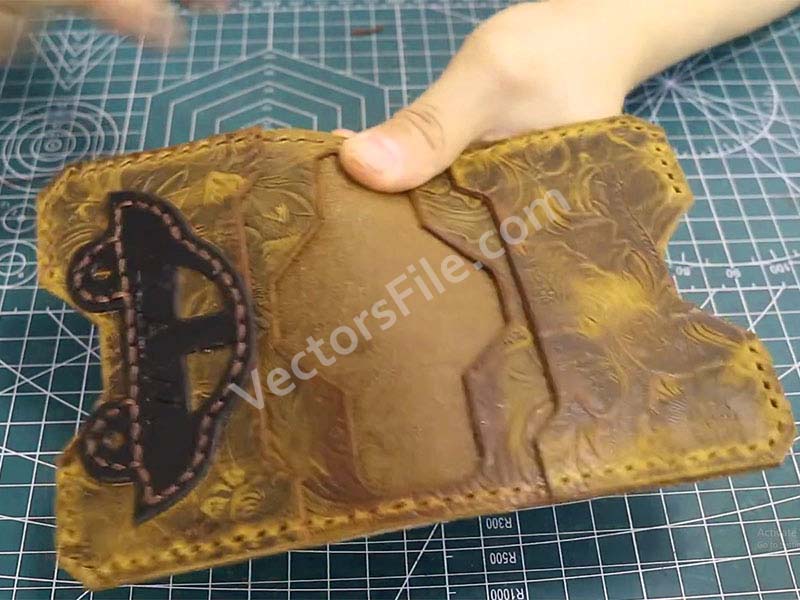 Laser Cut Leather Wallet Card Holder Pouch Pattern