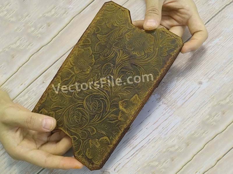 Laser Cut Leather Wallet Card Holder Pouch Pattern