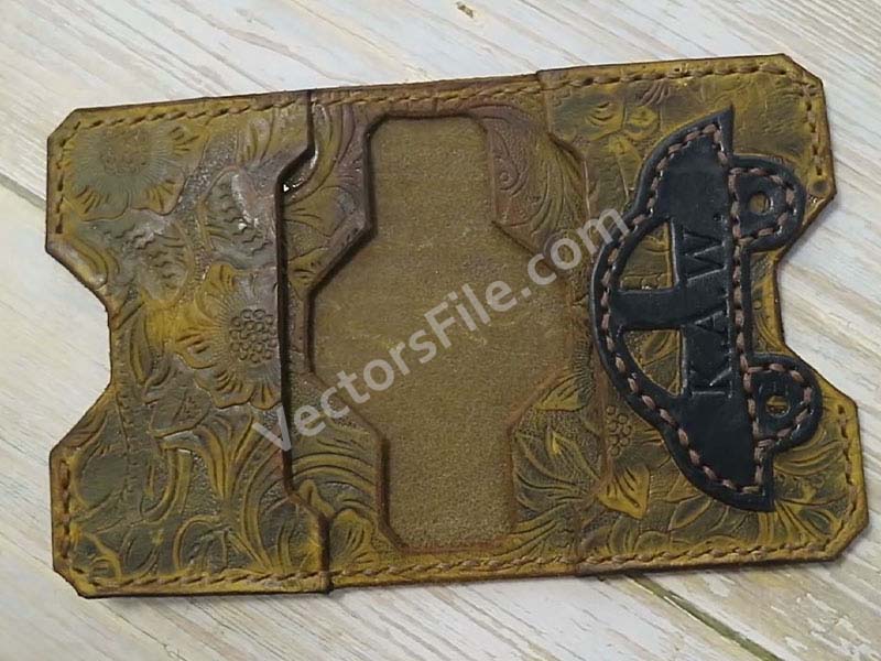 Laser Cut Leather Wallet Card Holder Pouch Pattern