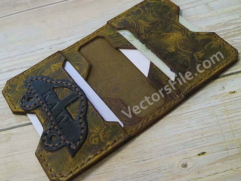 Laser Cut Leather Wallet Card Holder Pouch Pattern