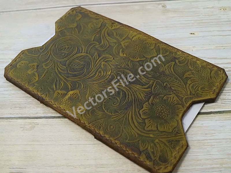 Laser Cut Leather Wallet Card Holder Pouch Pattern