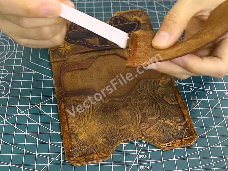 Laser Cut Leather Wallet Card Holder Pouch Pattern