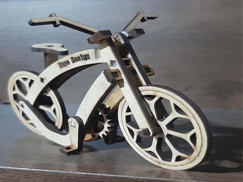 Laser Cut Bicycle 3D Puzzle Toy Model Kit Vector File